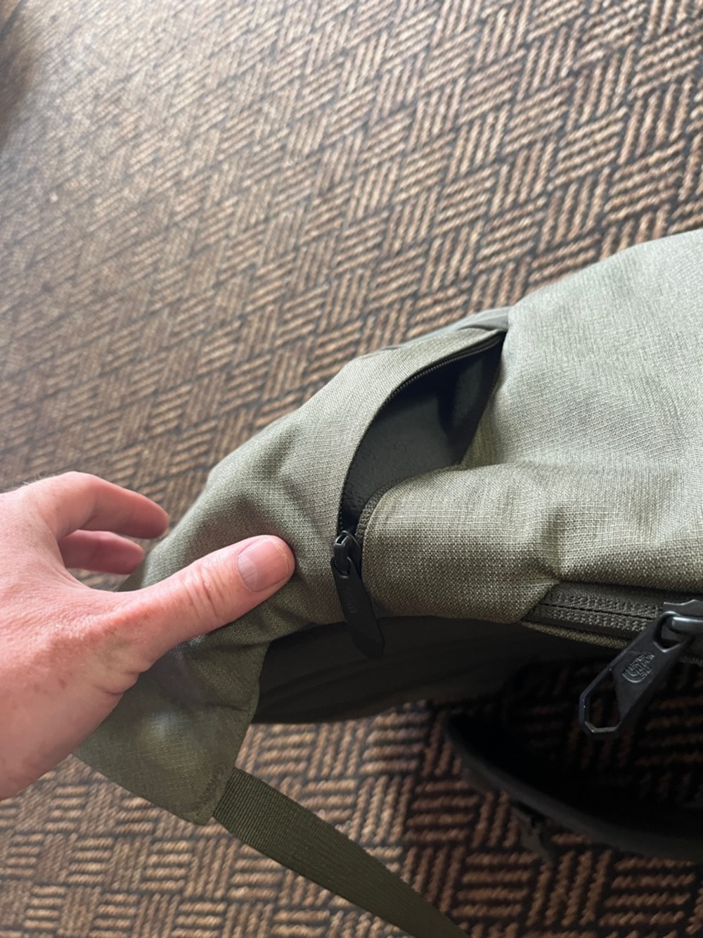 The North Face Olive Backpack with Front Pocket - Picture 5 of 7